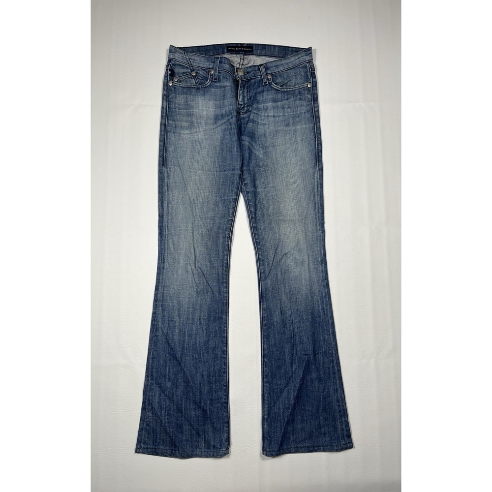 Rock & Republic Bootcut Jeans Womens 28 (Fit 32x32) Blue Light Wash Low Rise